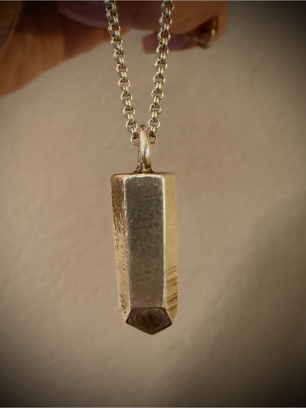 Numi Olive Heavy Solid Cast Sterling Silver Crystal Pendant 11.7g